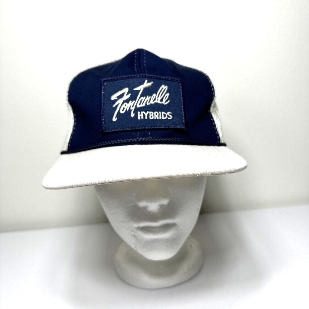 Fontanelle Hybrids Patch SnapBack Trucker Mesh Hat Cap Blue Farm Ag Vintage